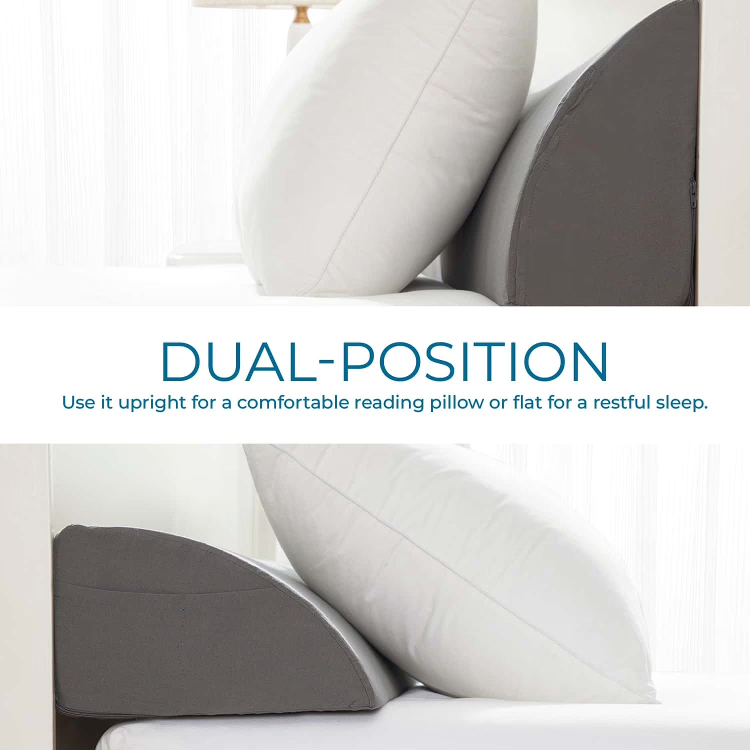 Bed Wedge Pillow for Headboard, Mattress Gap Filler Headboard Pillow, Full Size