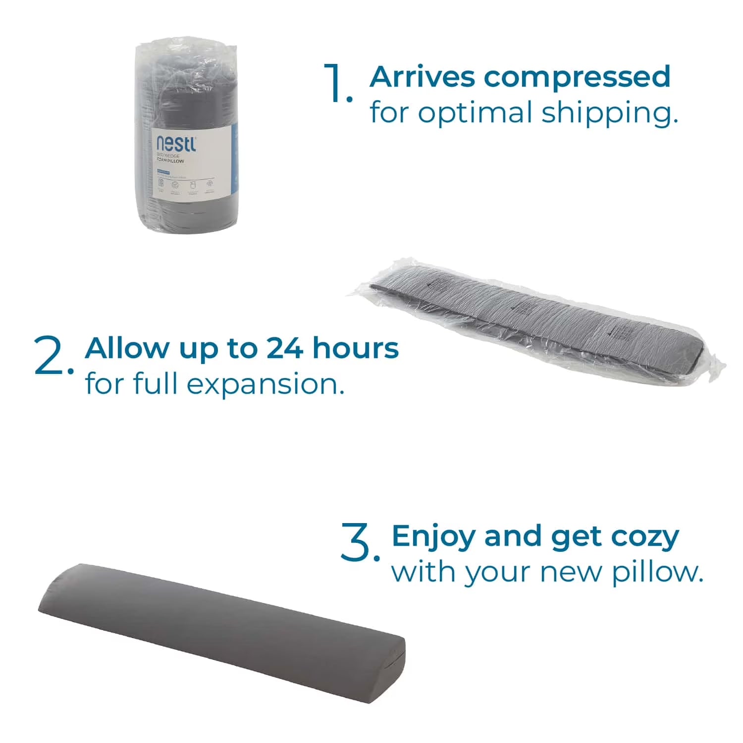 Bed Wedge Pillow for Headboard, Mattress Gap Filler Headboard Pillow, Full Size